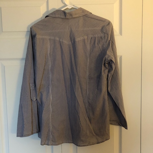 Passport Striped Button Down Shirt Size L - Picture 2 of 5